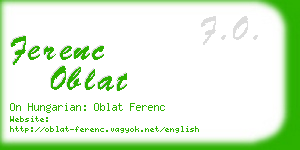 ferenc oblat business card